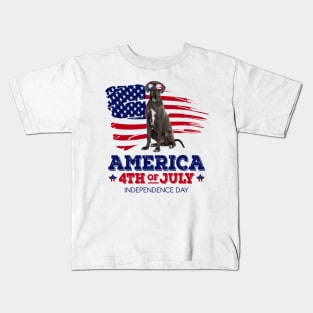 Great Dane Flag USA - America 4th Of July Independence Day Kids T-Shirt